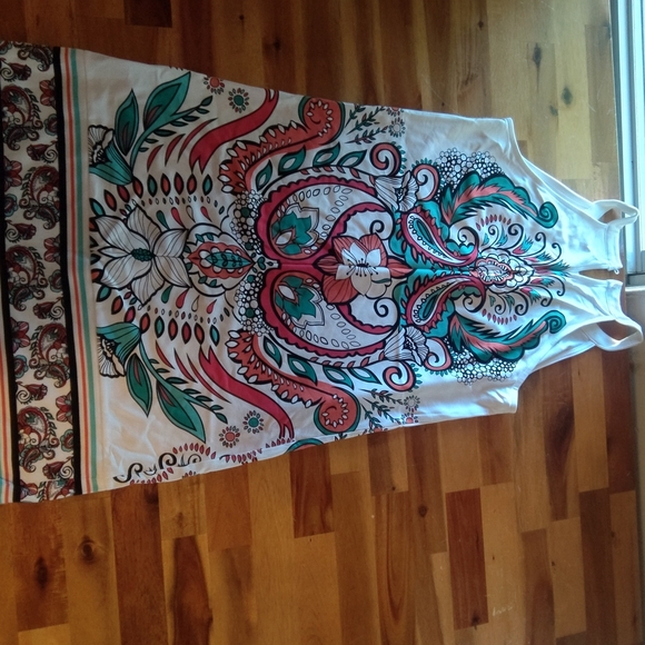 New York & Company abstract dress, size S, white multi-colored - Picture 2 of 5